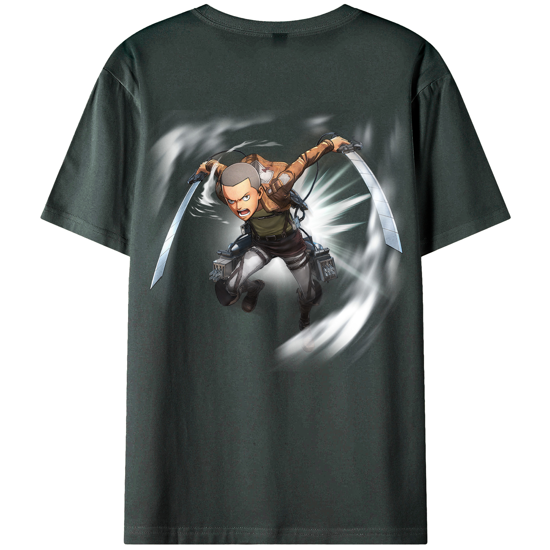 （画像用） 進撃の巨人 コニー·スプリンガー Attack on Titan Connie Springer 綿100％ メンズ半袖Tシャツ（バックプリント） 通気性